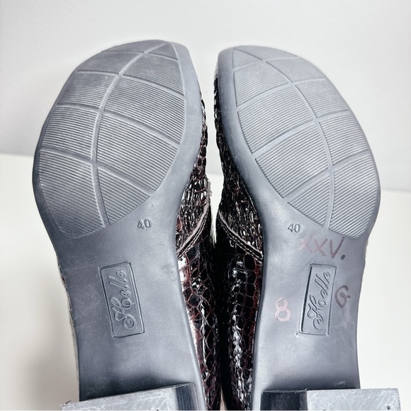 Helle Comfort Crocodile Mule Heel Shoes - Picture 6 of 15